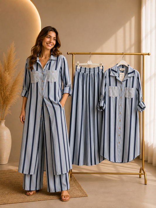 Blue and Navy Line Set
