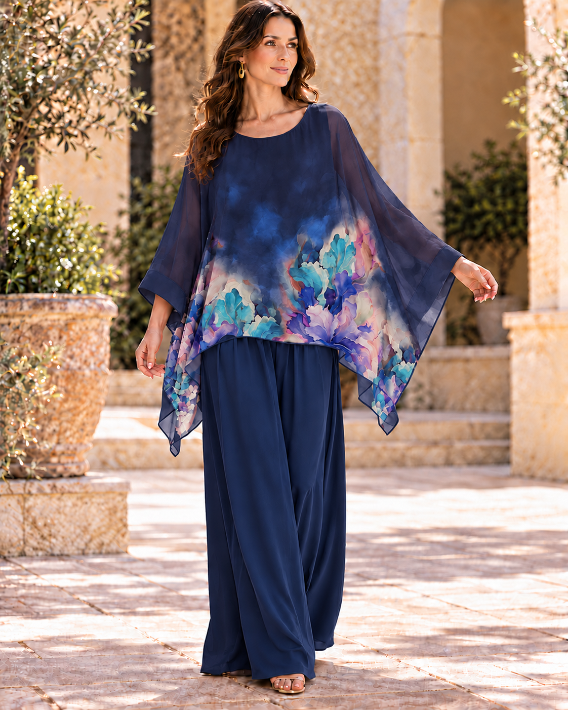 Navy Italian Watercolor Floral Set