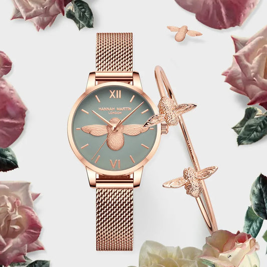 Fashion Round Jewelry Buckle Quartz Women's Watches In Green