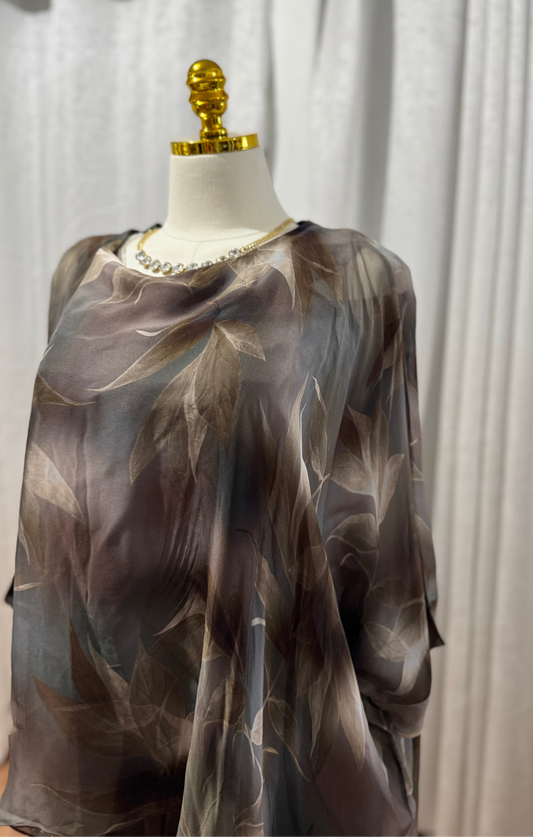 Brown Silk Blouse from the Italia Collection