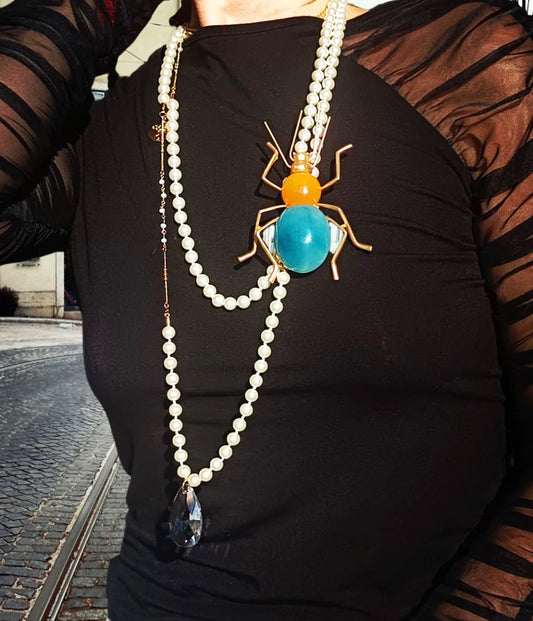 Beetle Pearls Necklace