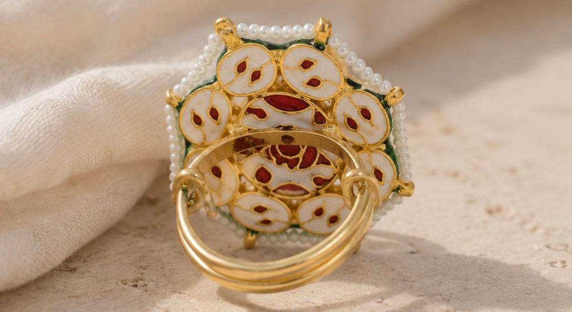 Maharani Multicolor Kundan Ring