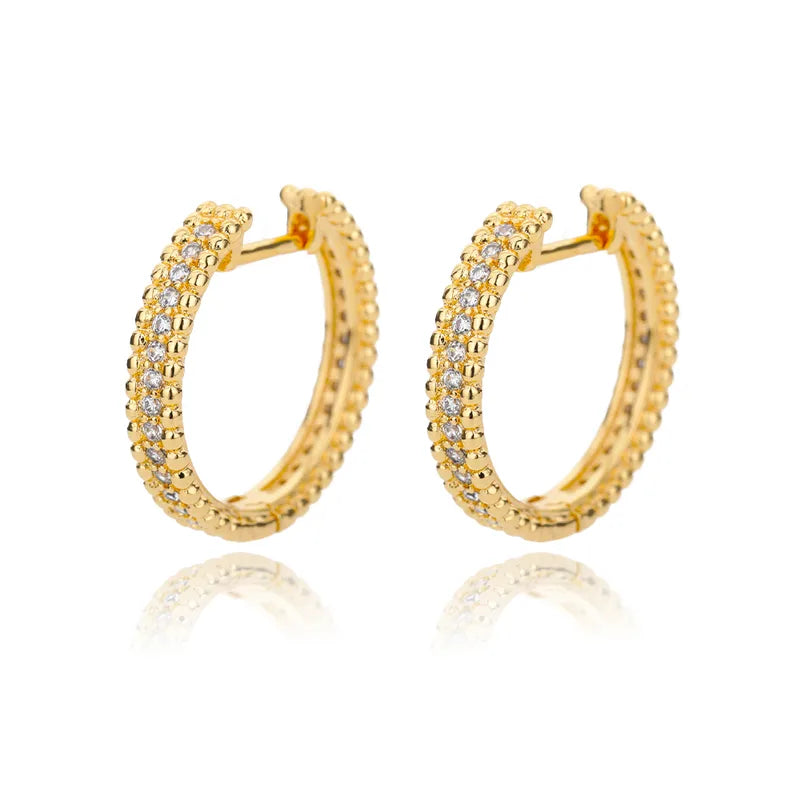 Three-dimensional Earrings Stainless Steel With 18K Real Gold Plated