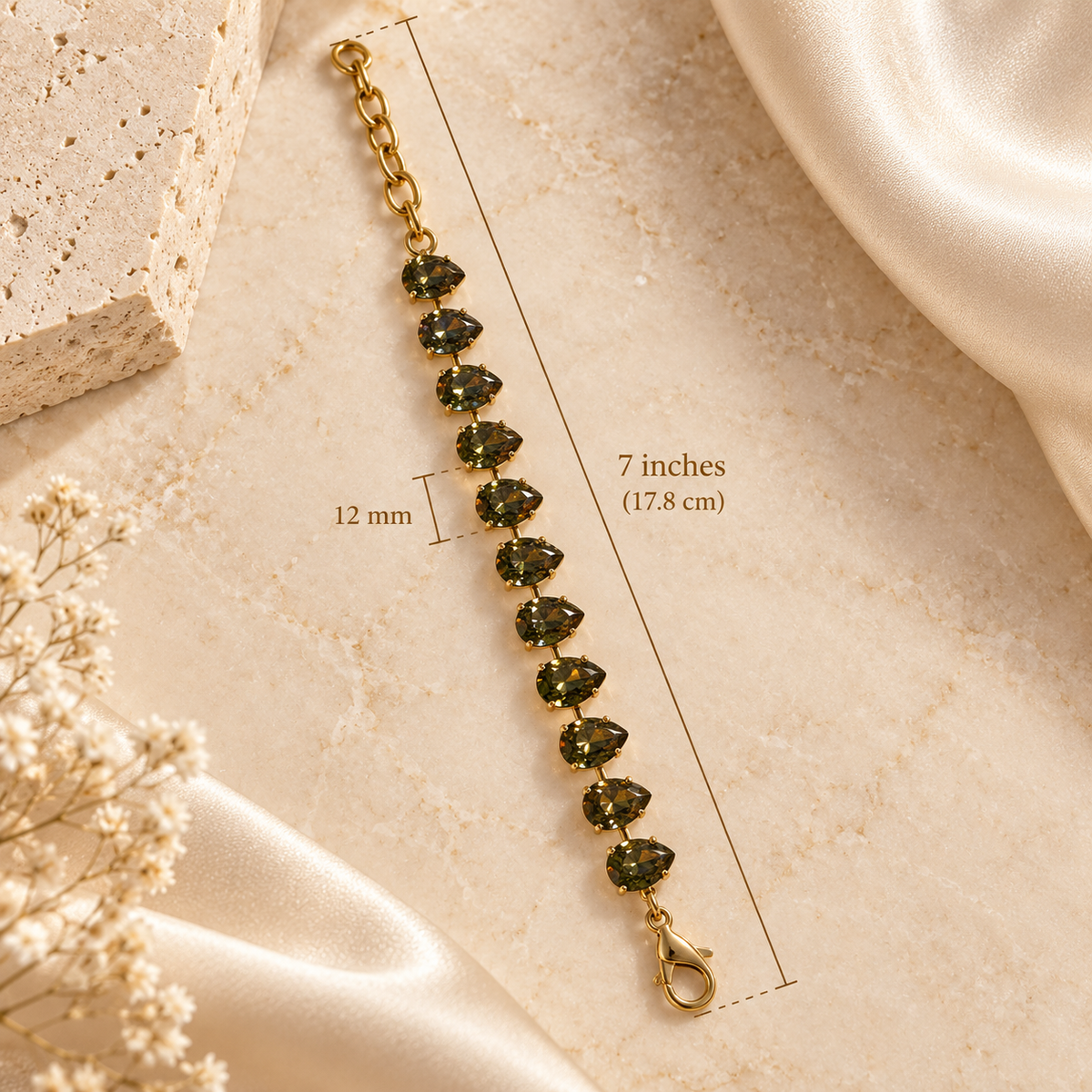 TOVA Avani Bracelet in Olive Aurora