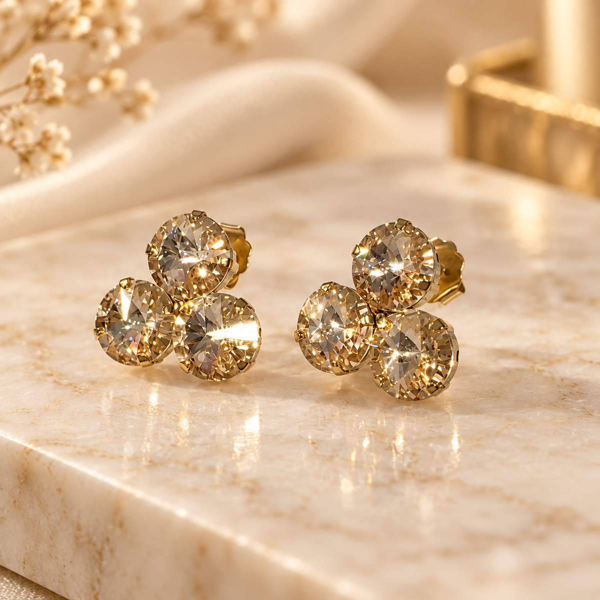 TOVA Reya Earrings in Champagne