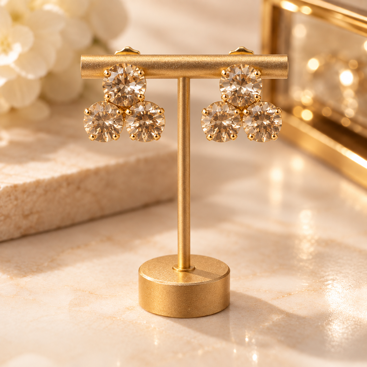 TOVA Reya Earrings in Champagne