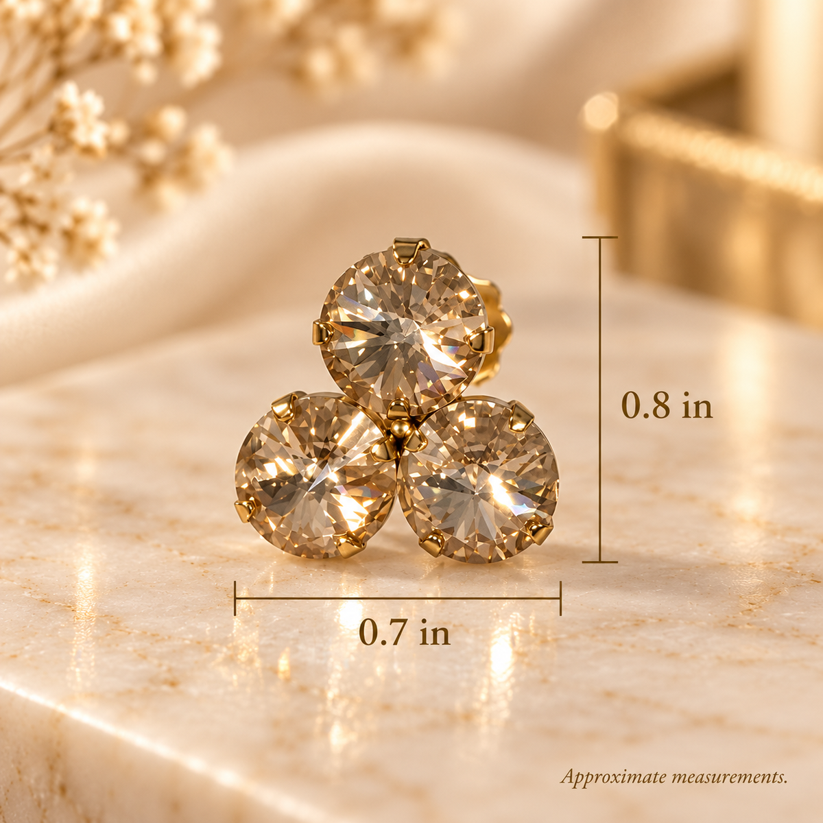 TOVA Reya Earrings in Champagne