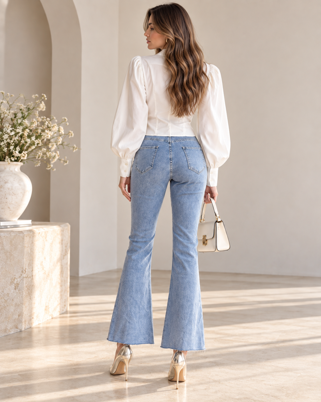 Flared Jean With Rhinestones