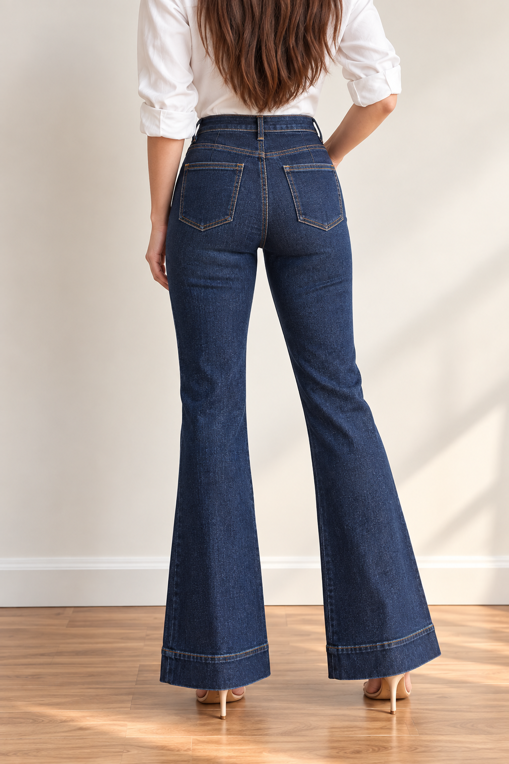 High-rise Flare Jeans Dark Blue Stone