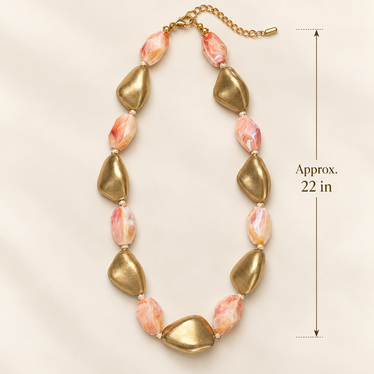 Peach & Gold Statement Necklace