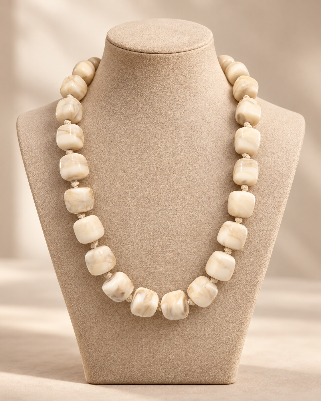 Ivory Marble Statement Necklace