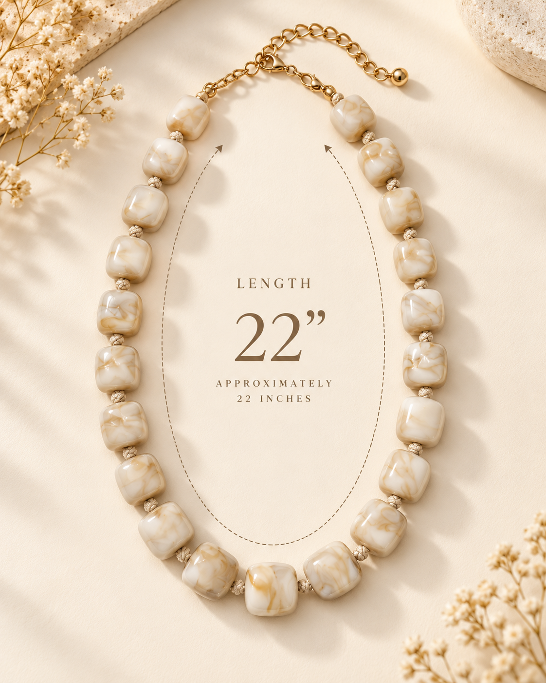 Ivory Marble Statement Necklace