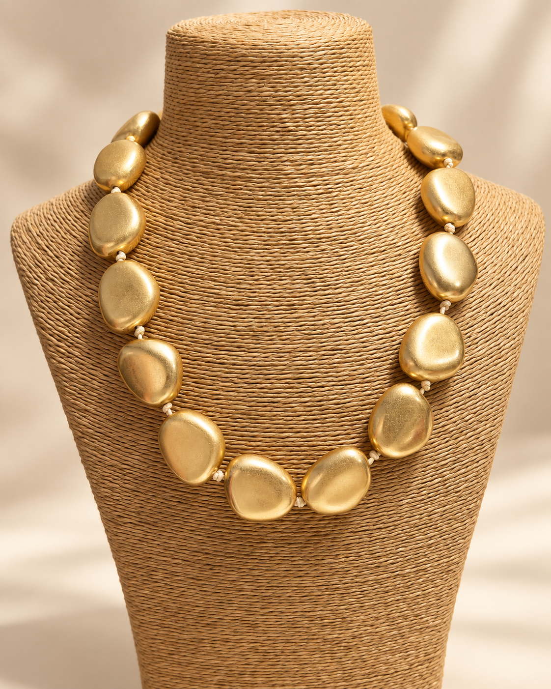 Golden Pebble Statement Necklace