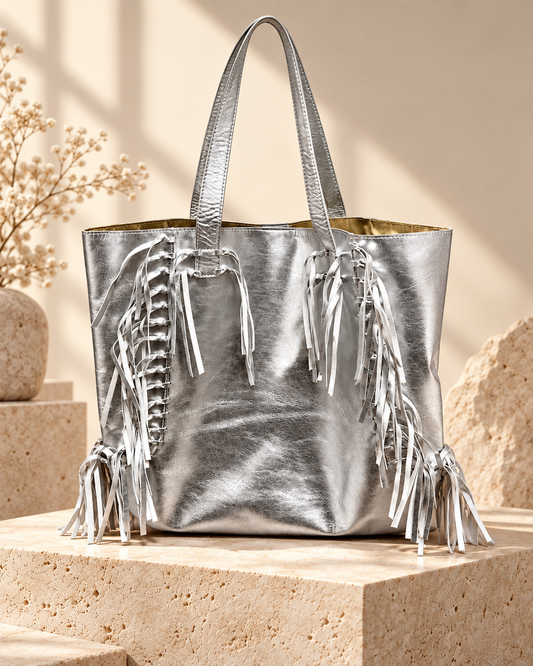 Silver Fringe YADY Tote Bag