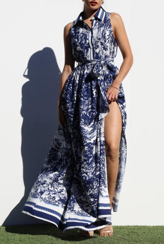 Button Down Shirt Woven Maxi Dress