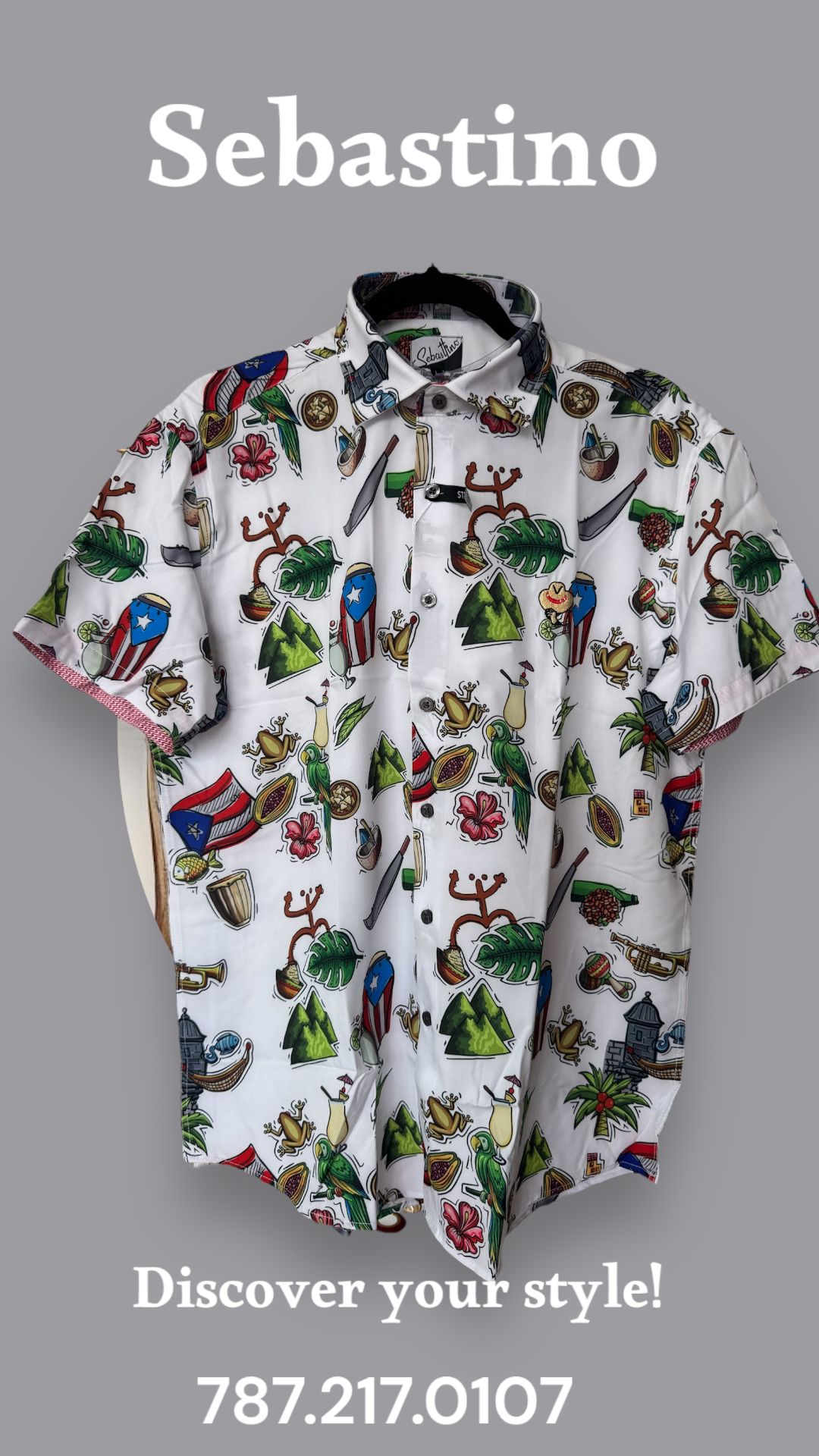 Sebastino Puertorican Symbols Men's Shirt