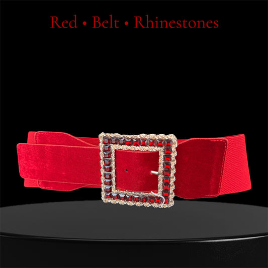 Red Belt With Rhinestone