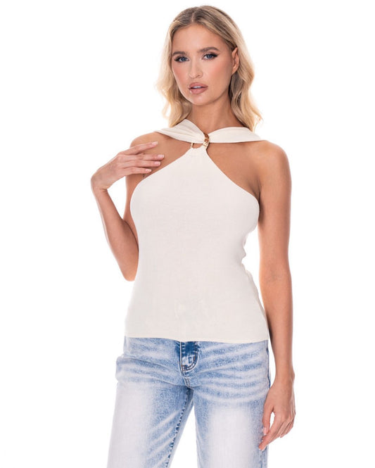Gold Medal Halter Top in Beige