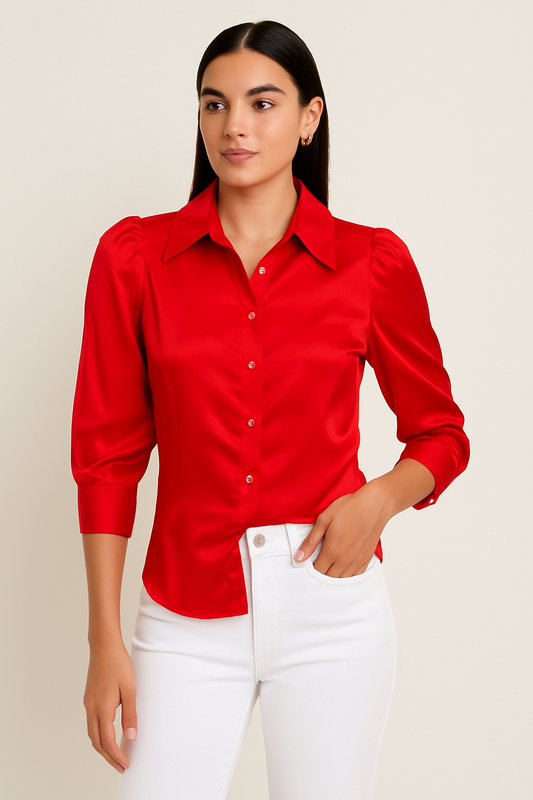 Blusa Satin Garnet
