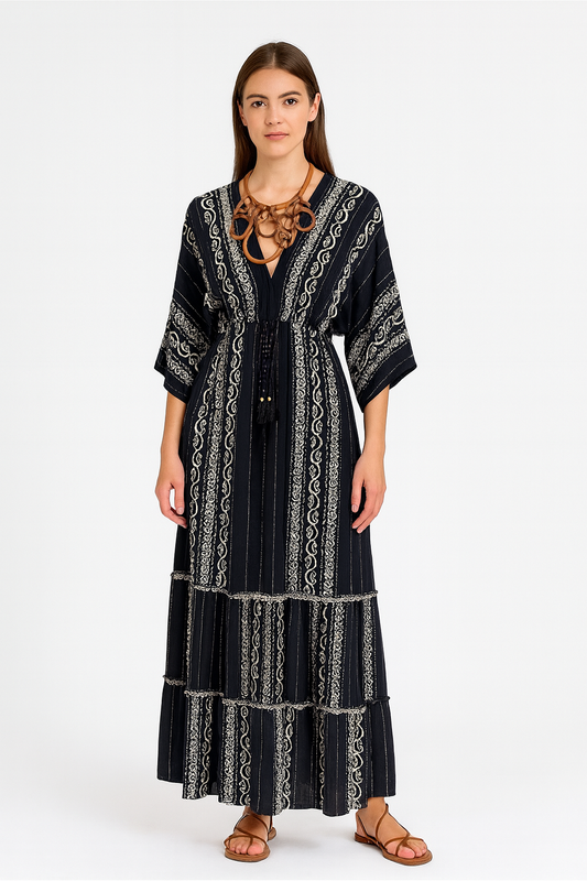 Gypsy Dress Black & White