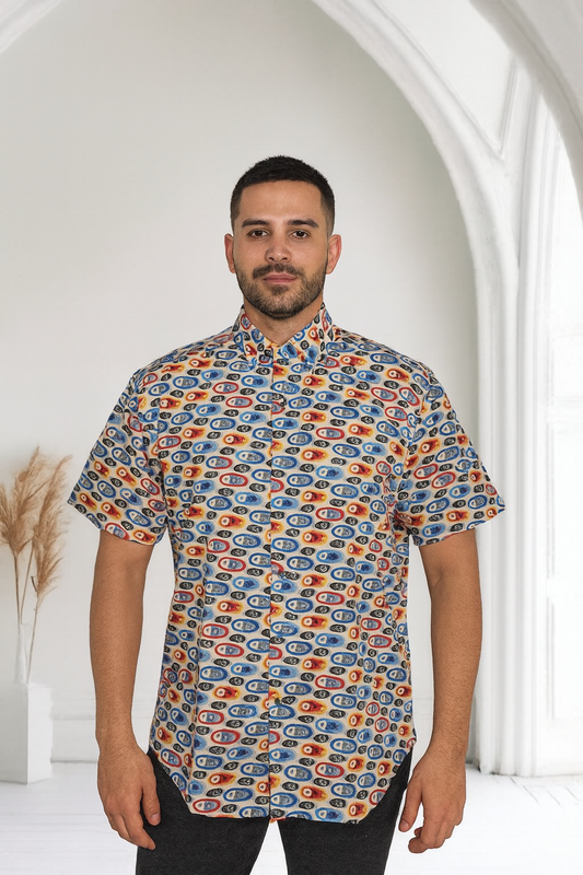 Multicolor Fish Shirt Men's