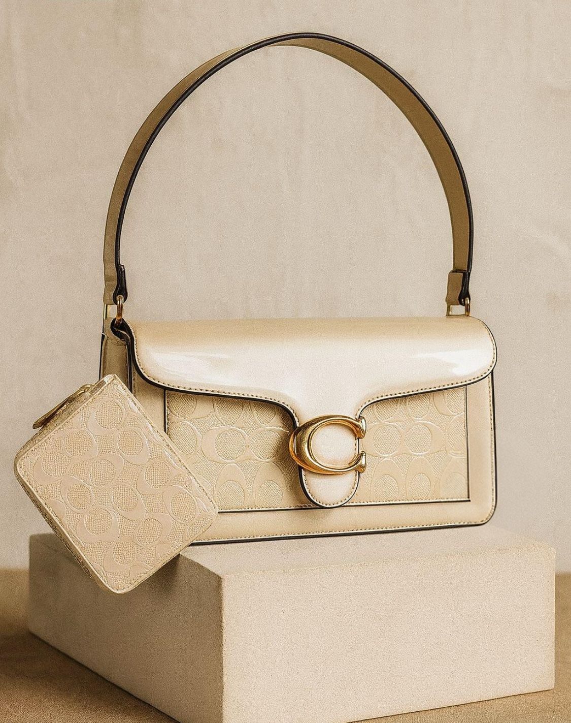 Inspired Medium Clutch Bag C in Ivory