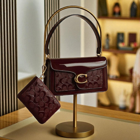 Inspired Medium Clutch Bag C in Burgundy