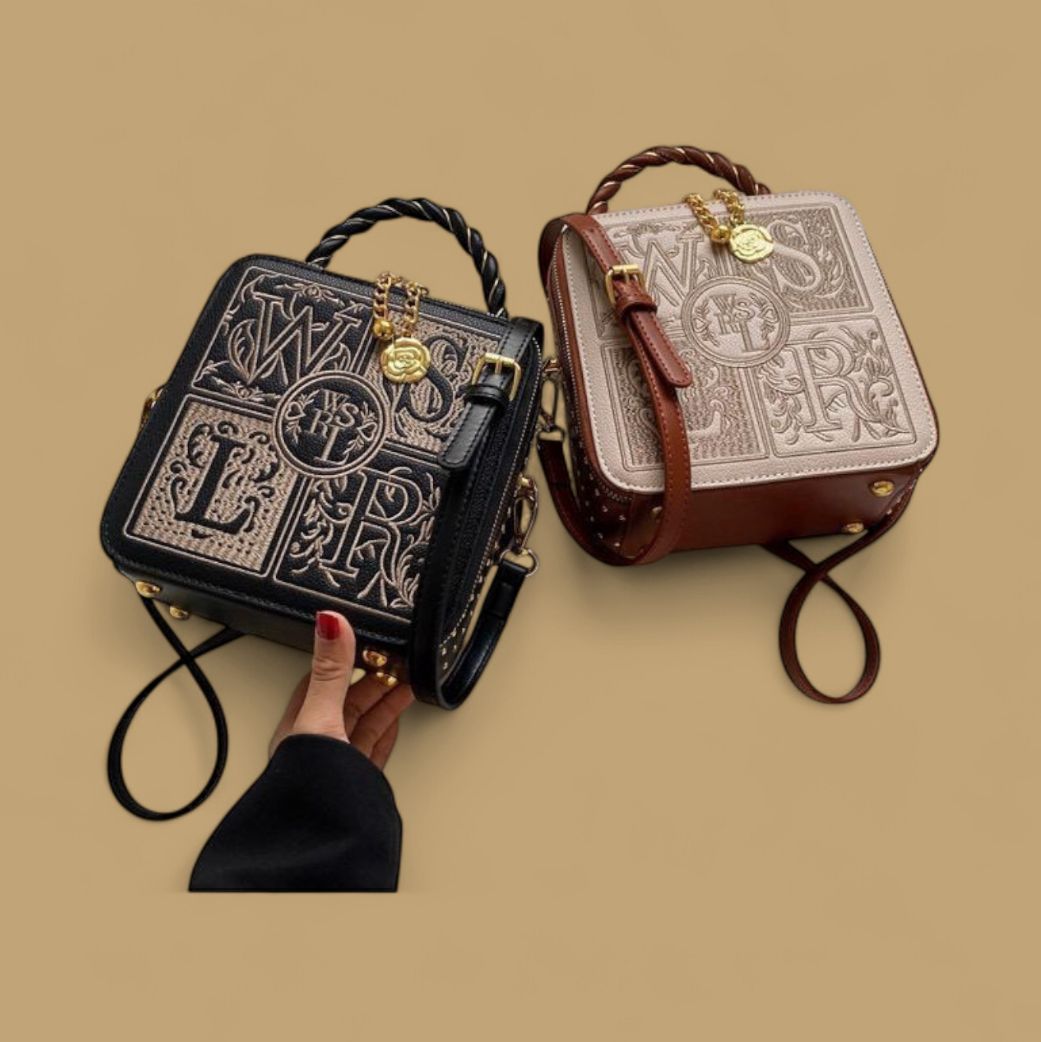 Square Black Bags with Embroidery Designs