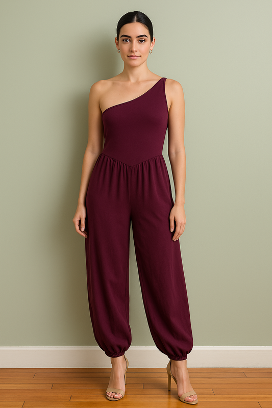 Burgundy Cotton Jumpsuit from the Italia Collection