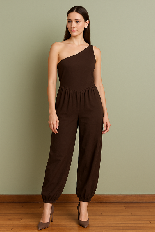 Brown Cotton Jumpsuit from the Italia Collection