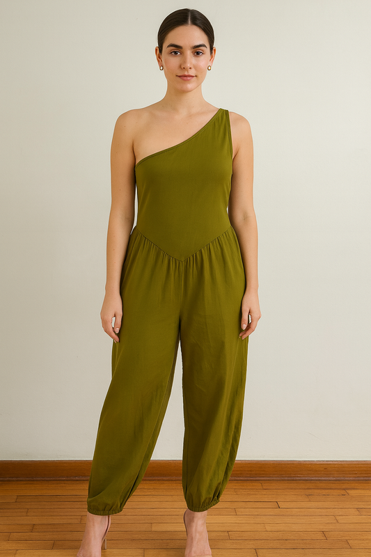 Green Cotton Jumpsuit from the Italia Collection