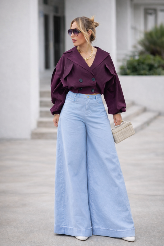 Italian Palazzo Pants Blue