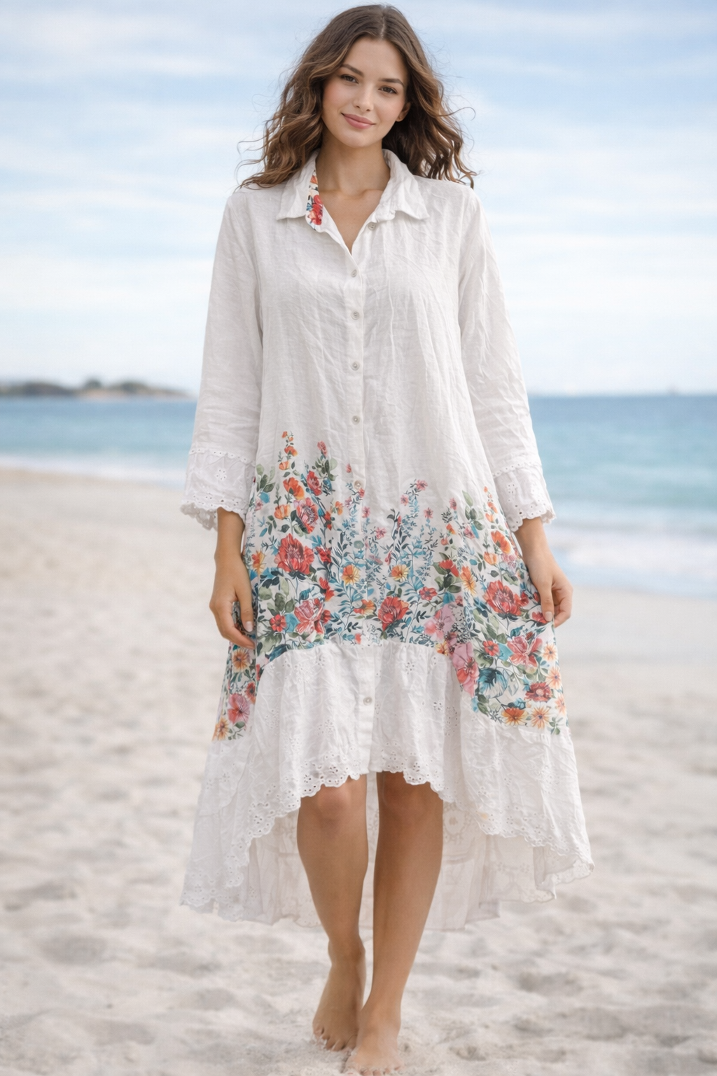 White Floral Dress