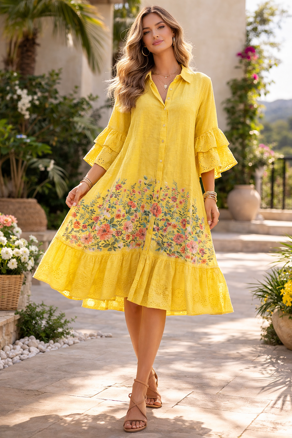 Yellow Floral Dress