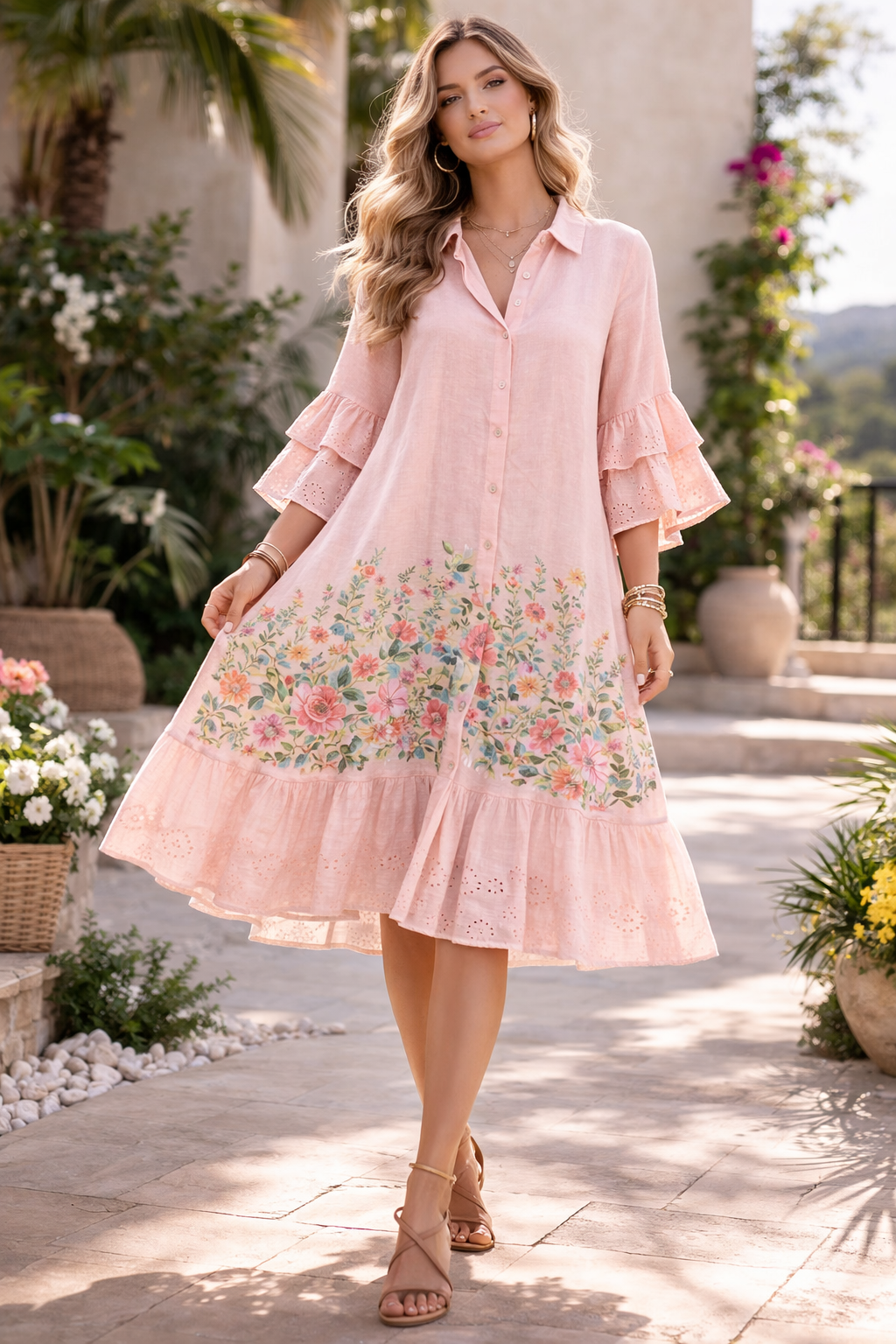 Dusty Pink Floral Dress