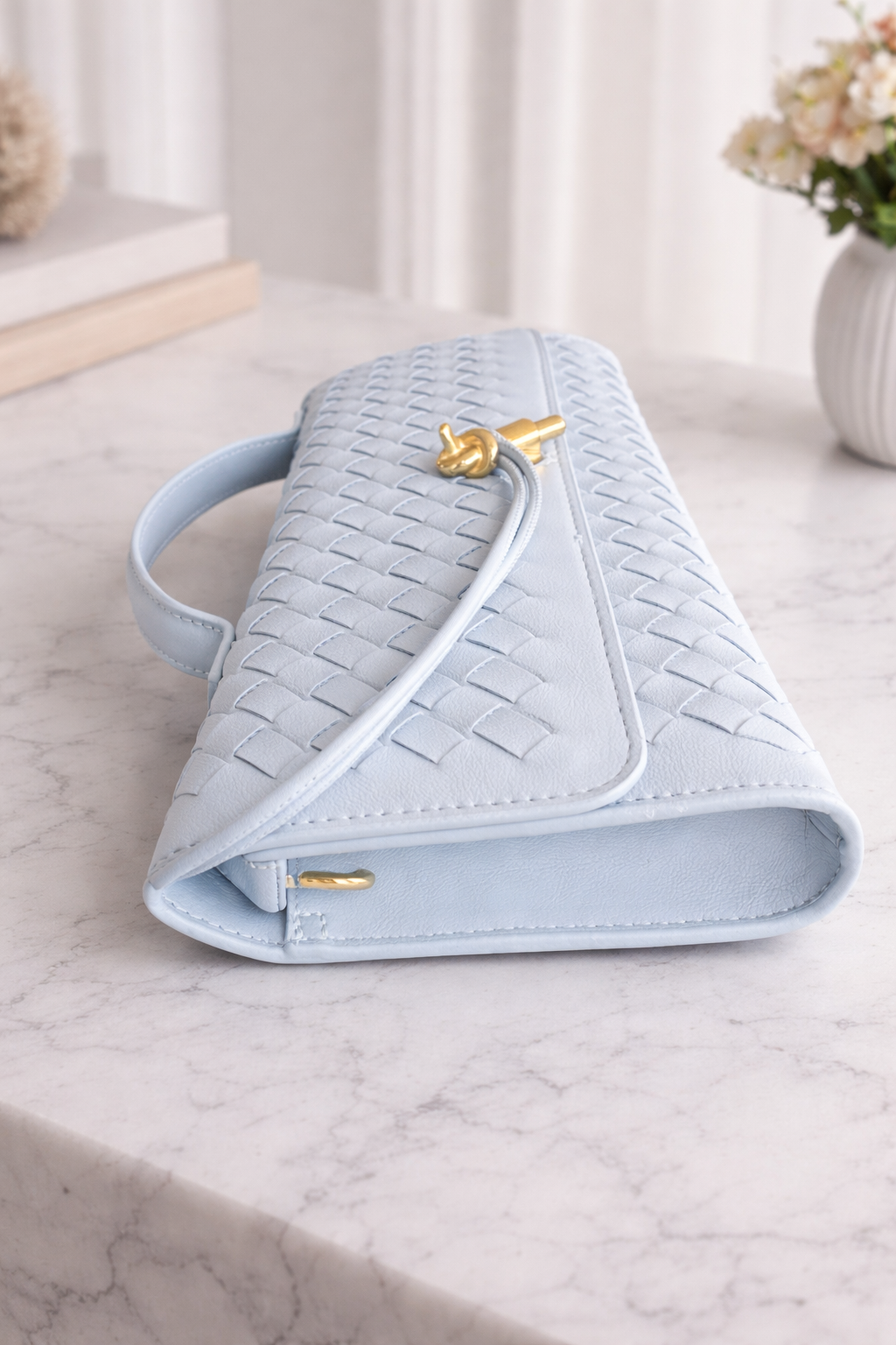 Blue Woven Elegance Clutch