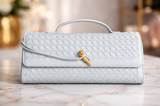 Blue Woven Elegance Clutch
