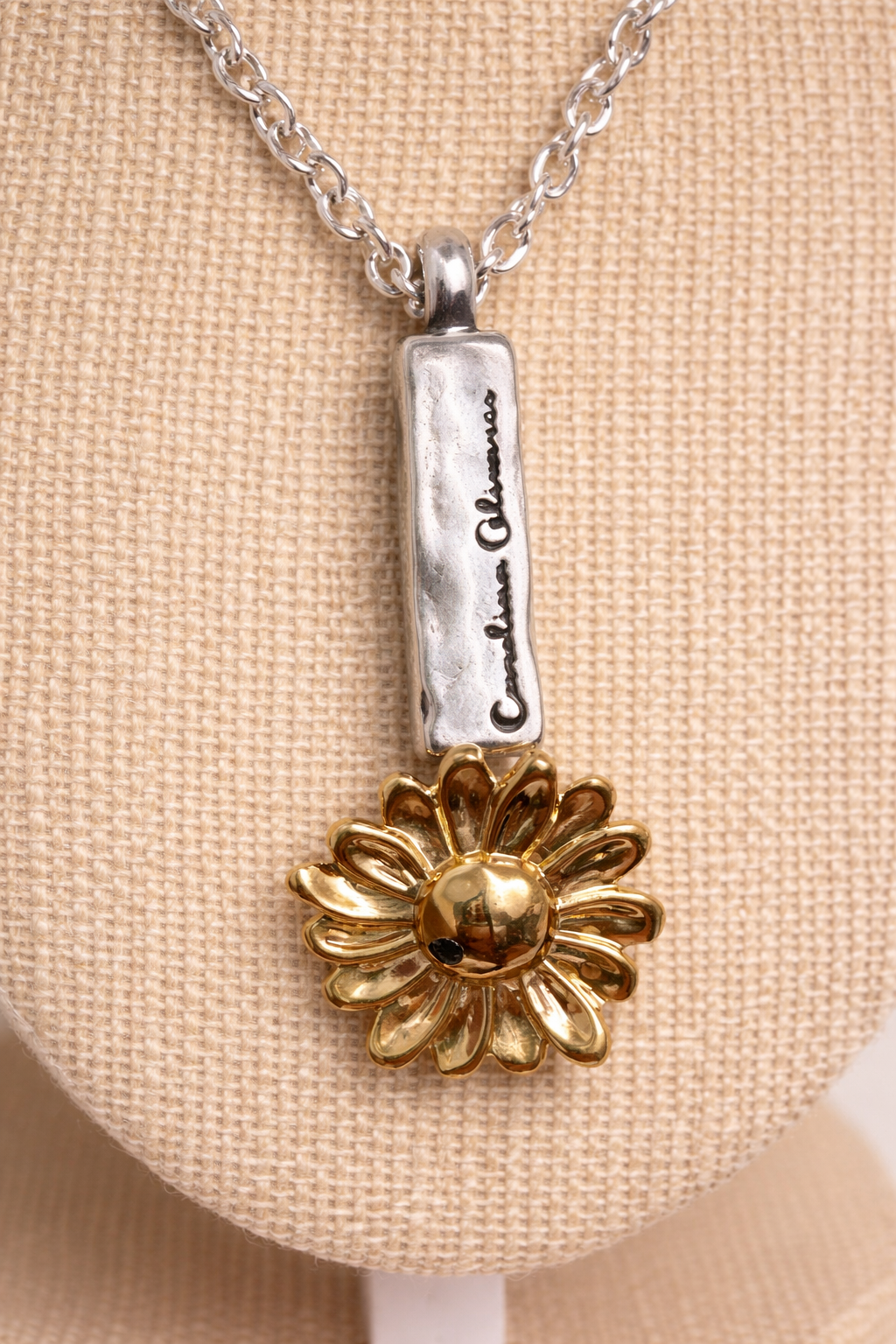 Flower Lingot Silver-Gold Necklace