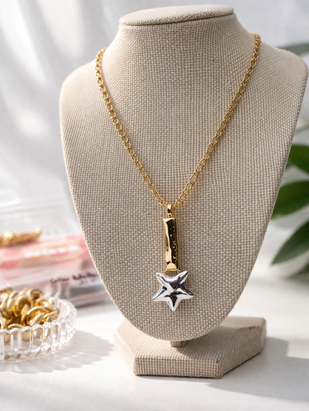 Star Lingot Necklace Gold-Silver
