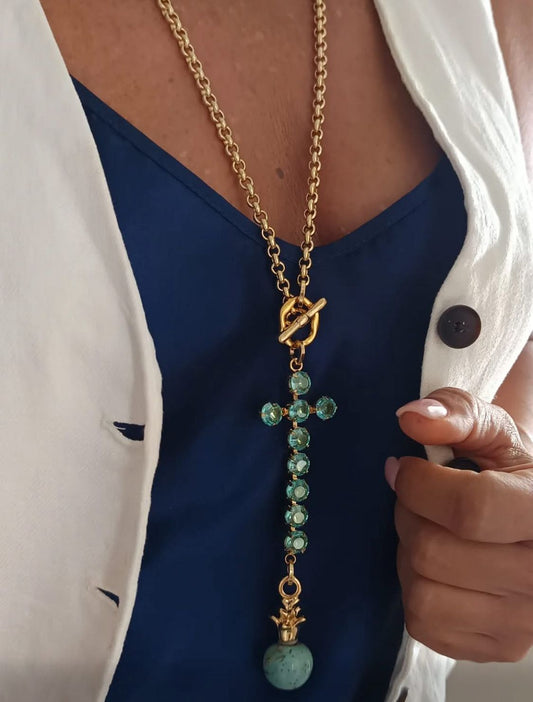 Green Cross Necklace