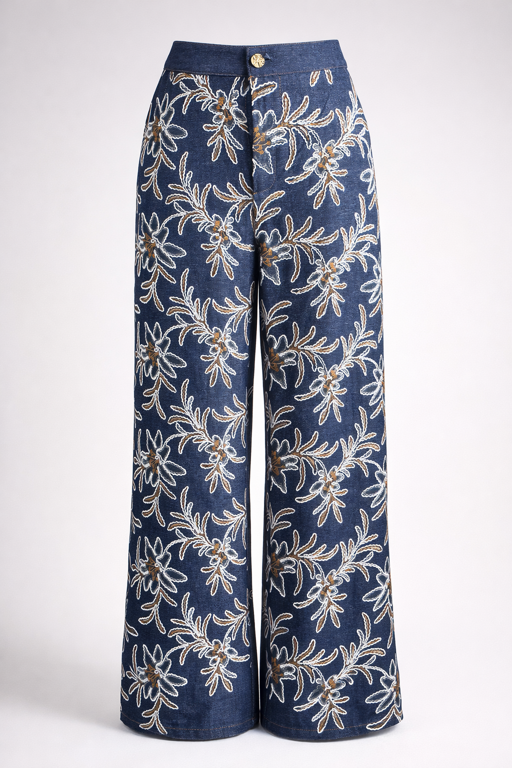 Embroidered Denim Luxe Set