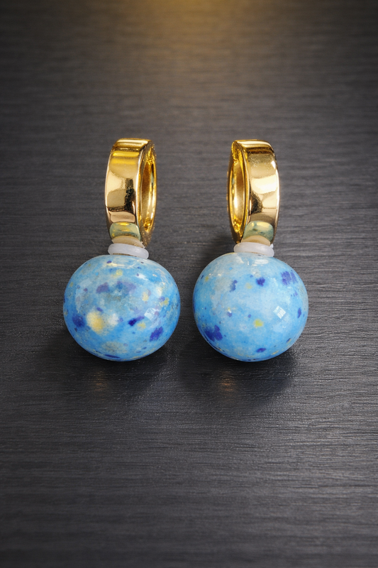 Duo Blue and Gold Earrings