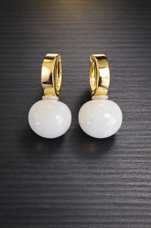 Dúo White and Gold Earrings