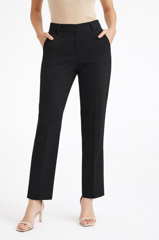 Black Elegance Straight-Leg Pants