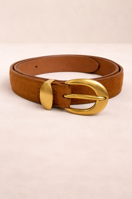 Caramel Suede Leather Belt