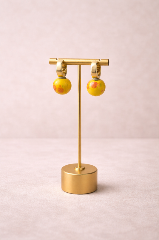 Duo Yellow and Gold Earrings