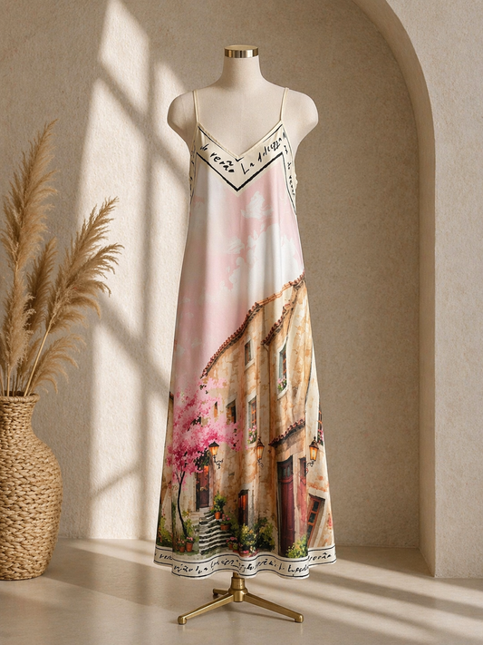 Stamp Line Dress Pink