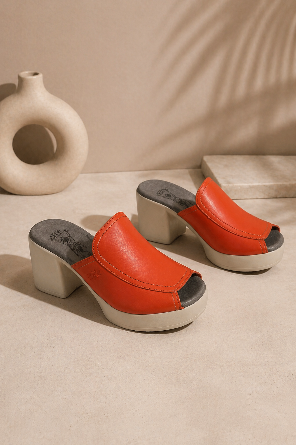 Bold Luxe Platform Mules Scarlet