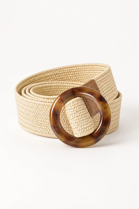 Textured Natural Ivory Belt