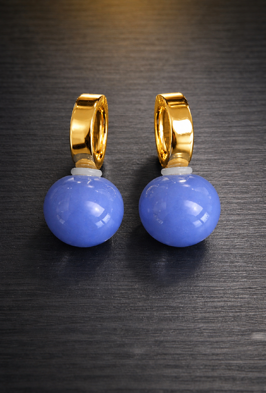 Duo Blue and Gold Earrings